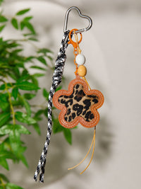 FASHION PU LEATHER ANIMAL PRINT MULTI PENDANT KEYCHAIN
