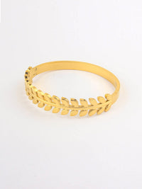 FASHION STAINLESS STEEL LEAFS DESIGN GOLD BRACELET