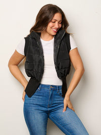 WOMEN'S SLEEVELESS ZIP UP PUFFER VEST