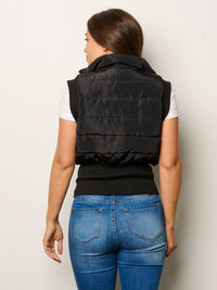 WOMEN'S SLEEVELESS ZIP UP PUFFER VEST