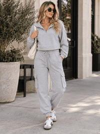 WOMEN'S LONG SLEEVE OPEN BACK SWEATER & ELASTIC WAIST JOGGER PANTS 2PC. SET