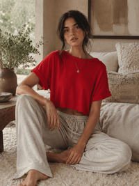 WOMEN'S SHORT SLEEVE RIBBED BASIC TOP