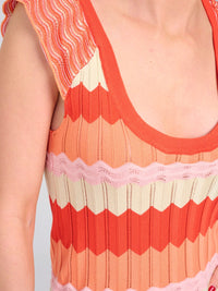 WOMEN'S SLEEVELESS V-NECK COLORBLOCK KNIT MAXI DRESS