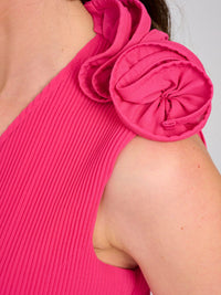 WOMEN'S SLEEVELESS SURPLICE RUFFLE TIERED PLEATED MAXI DRESS
