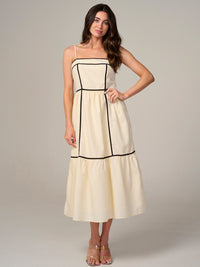WOMEN'S SLEEVELESS COLORBLOCK MAXI DRESS