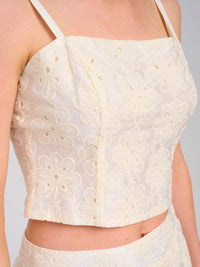WOMEN'S SLEEVELESS TANK TOP & ZIPPER CLOSURE MIDI SKIRT EYELET 2PC. SET