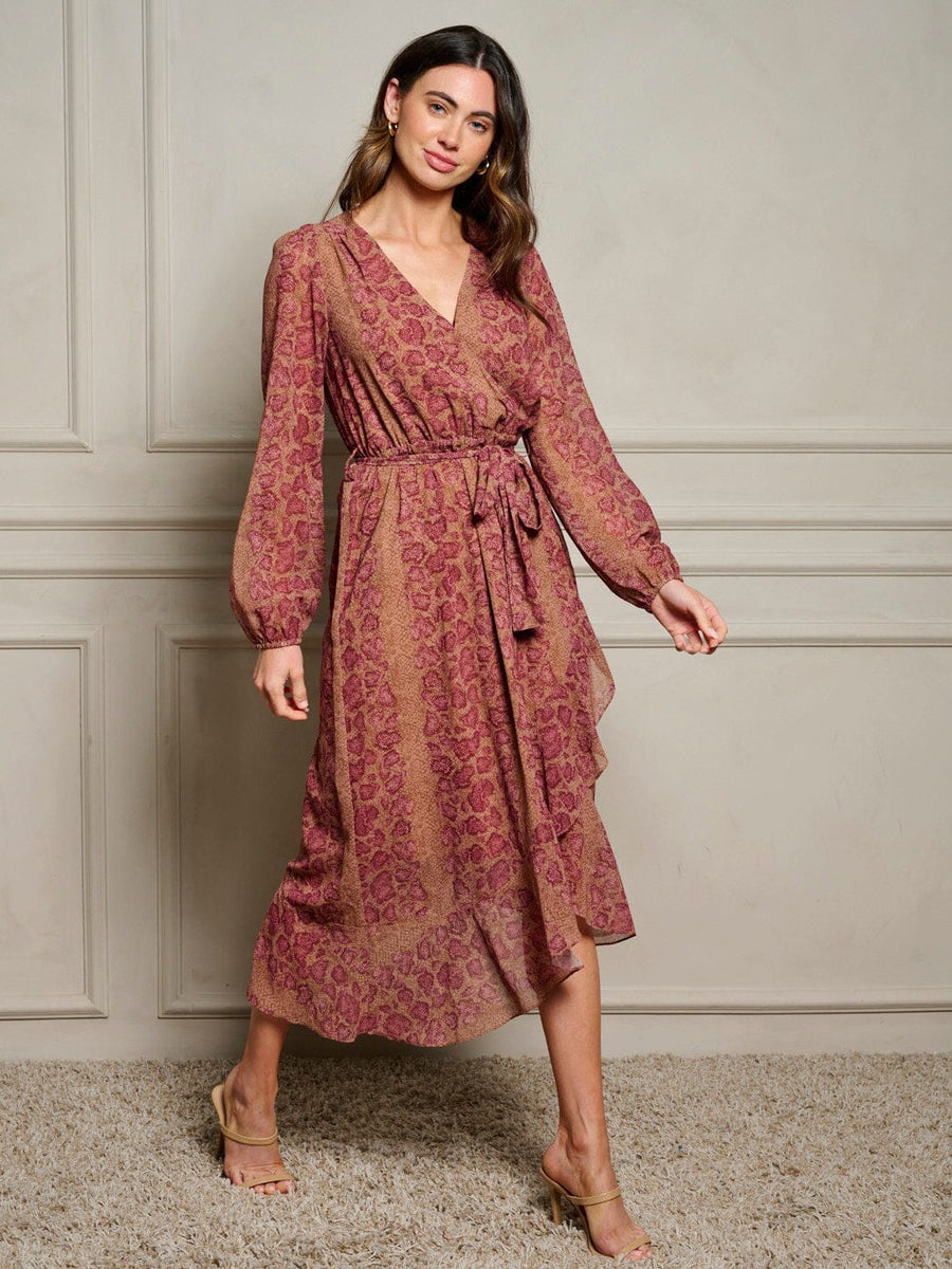 RUFFLE HIGH LOW DRESS WITH LONG SLEEVE EAST OF ISTANBUL main image 1