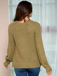 WOMEN'S LONG SLEEVE BUTTON UP KNIT SWEATER CARDIGAN