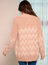 WOMEN'S LONG SLEEVE BUTTON UP DETAILED SWEATER CARDIGAN