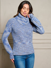 WOMEN'S LONG SLEEVE TURTLE NECK PULLOVER SWEATER