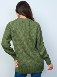 WOMEN'S LONG SLEEVES BUTTON UP KNIT CARDIGAN