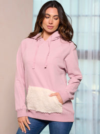 WOMEN'S LONG SLEEVE FRONT POCKETS HOODED PULLOVER SWEATER