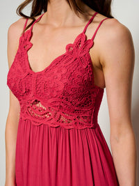 WOMEN'S SLEEVELESS V-NECK CUT OUT DETAILED OPEN BACK MAXI DRESS