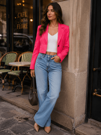 WOMEN'S LONG SLEEVE BUTTON CLOSURE BLAZER