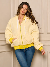 WOMEN'S LONG SLEEVE GRAPHIC HOODED REVERSABLE JACKET
