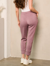 WOMEN'S SOLID POCKETS FLEECE PANTS