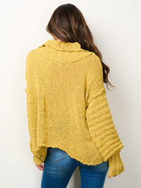 WOMEN'S LONG SLEEVE TURTLE NECK KNITTED SWEATER