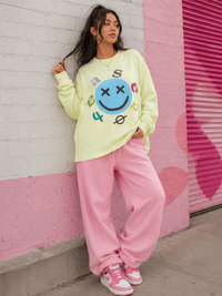 WOMEN'S LONG SLEEVE GRAPHIC OVERSIZED TOP