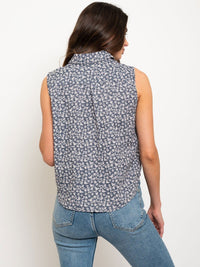WOMEN'S FLORAL BUTTON UP TOP