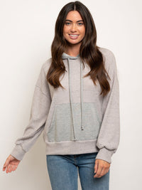 WOMEN'S LONG SLEEVE KANGAROO POCKET HOODIE TOP