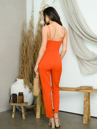 WOMEN'S V-NECK POCKETS JUMPSUIT