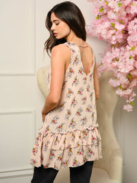 WOMEN'S TIERED FLORAL TANK TOP
