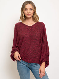 WOMEN'S LONG SLEEVE V-NECK TUNIC TOP