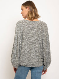 WOMEN'S LONG SLEEVE V-NECK TUNIC TOP