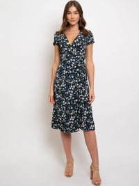 WOMEN'S FLORAL BUTTON UP MIDI DRESS
