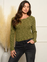 WOMEN'S LONG SLEEVE CROSS BACK TOP