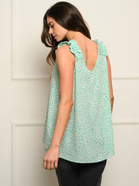 WOMEN'S V-NECK SLEVELESS ANIMAL PRINT TANK TOP