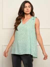 WOMEN'S V-NECK SLEVELESS ANIMAL PRINT TANK TOP