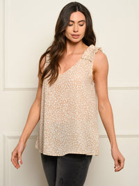 WOMEN'S V-NECK SLEVELESS ANIMAL PRINT TANK TOP