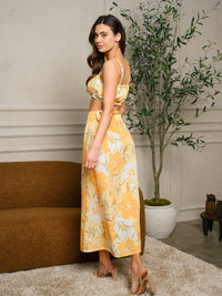 WOMEN'S FLORAL MAXI SKIRT AND CROP TOP 2PC. SET