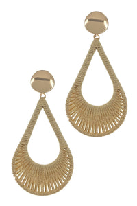 Satin Silky Tear Drop Threaded Earrings