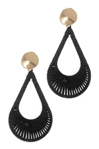 Satin Silky Tear Drop Threaded Earrings