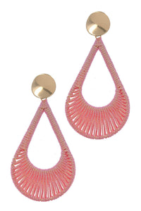 Satin Silky Tear Drop Threaded Earrings