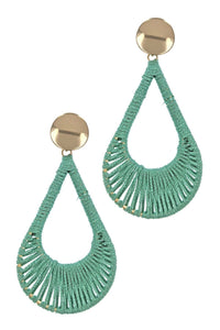 Satin Silky Tear Drop Threaded Earrings