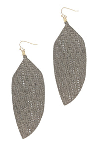 Cork Braided Leaf Earrings