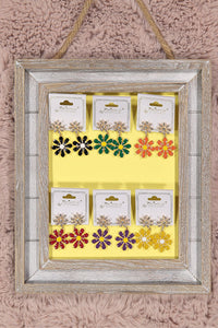 WOMEN'S ASSORTED COLORS FLOWER EARRINGS