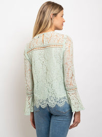 WOMEN'S ALL LACE LONG SLEEVE TOP