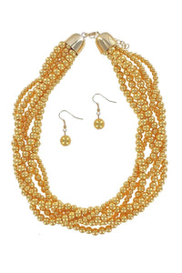 Multi Twist Pearl & Earrings Set