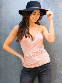 WOMEN'S SURPLICE CAMI TANK TOP