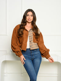 WOMEN'S LONG SLEEVE BUTTON UP SOLID/PLAID JACKET