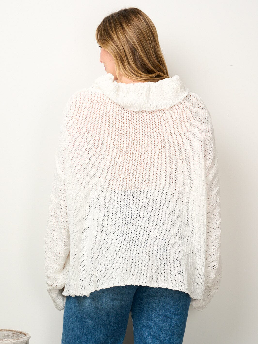 PLUS SIZE LONG SLEEVE TURTLE NECK KNITTED SWEATER