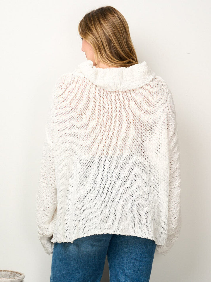 PLUS SIZE LONG SLEEVE TURTLE NECK KNITTED SWEATER