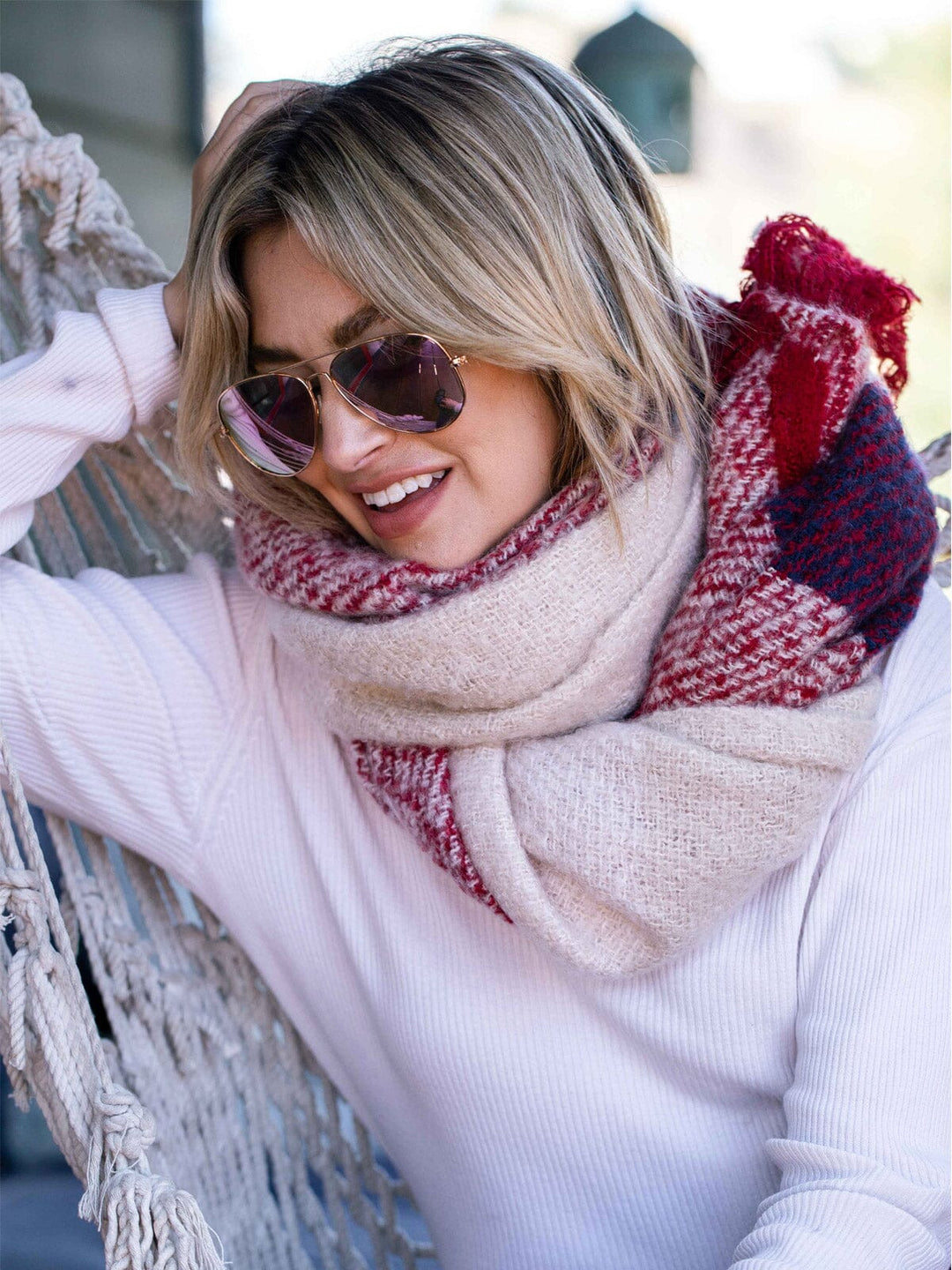 FASHION PLAID MULTI PURPOSE SCARVES SHAWL