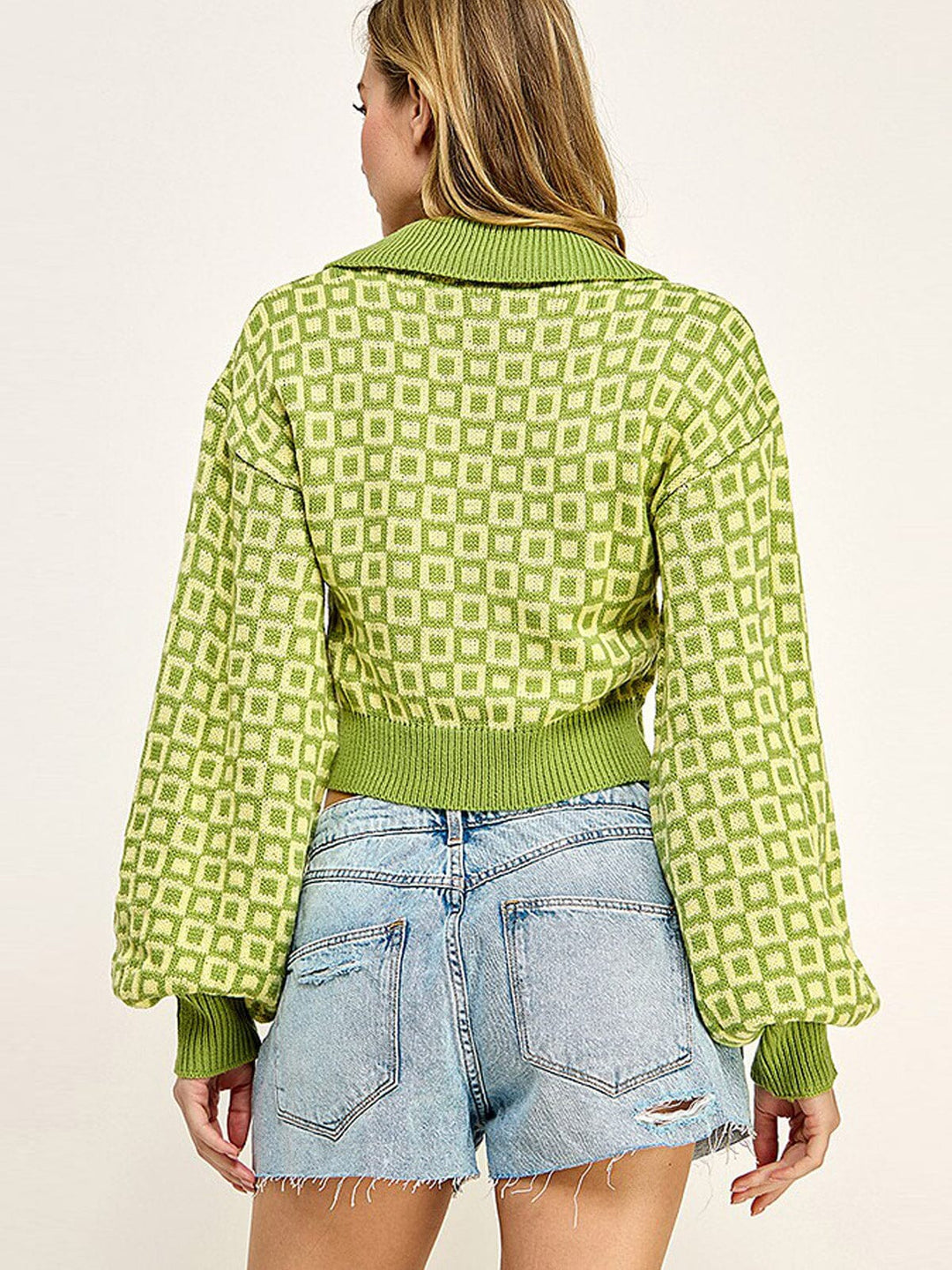 WOMEN'S LONG SLEEVES V-NECK PULLOVER PRINTED SWEATER