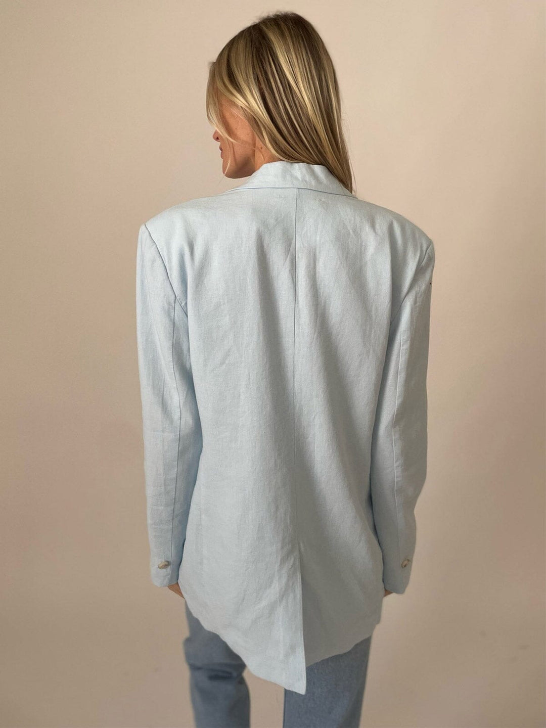 WOMEN'S LONG SLEEVE BUTTON CLOSURE POCKETS BLAZER