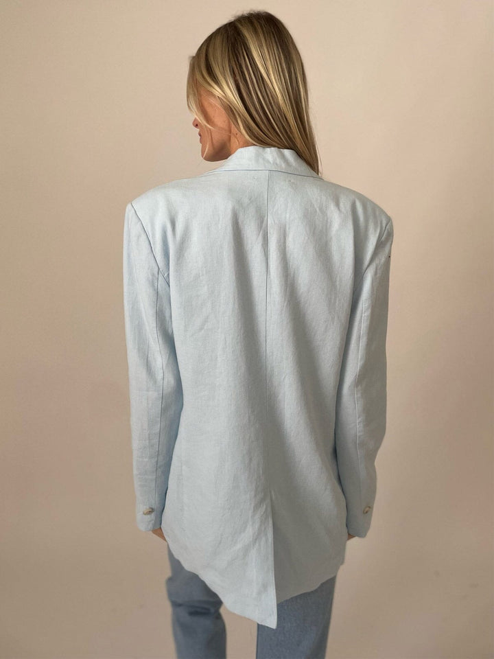 WOMEN'S LONG SLEEVE BUTTON CLOSURE POCKETS BLAZER